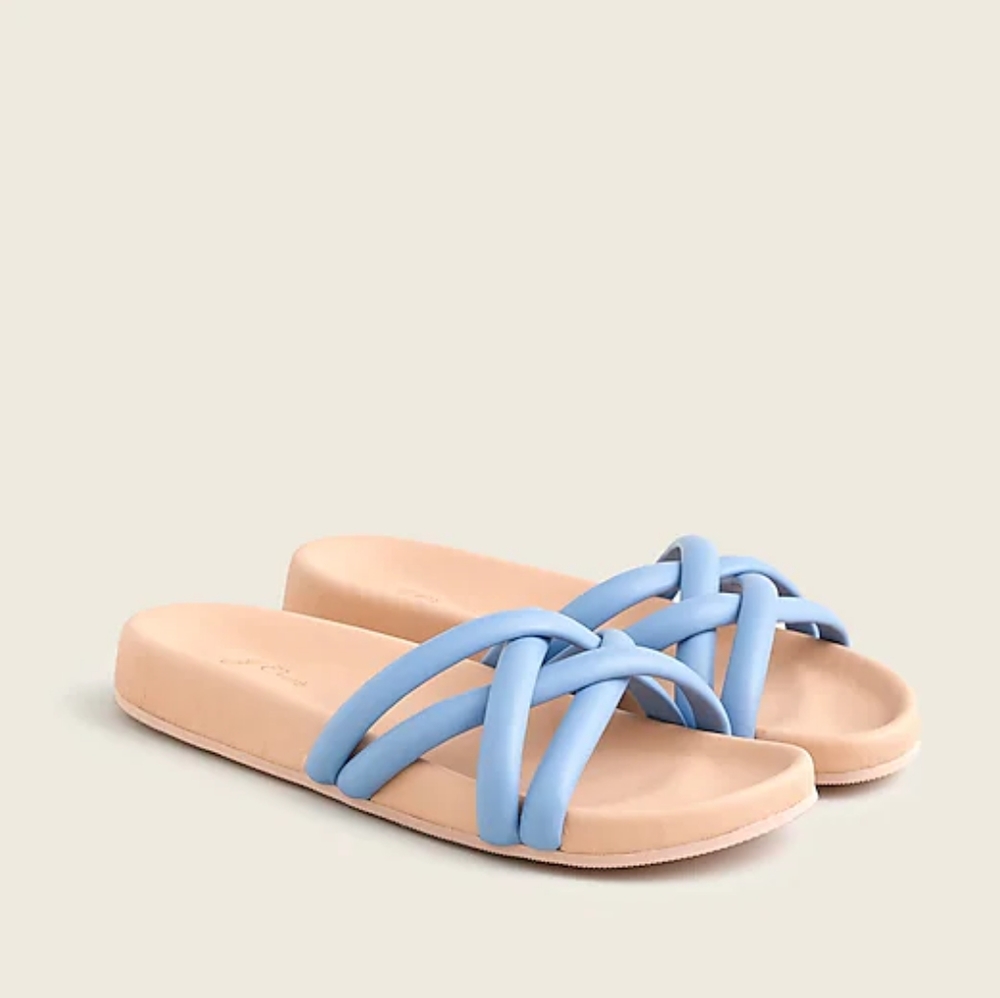 NWT JCrew Leather Cushy Strap Sandals